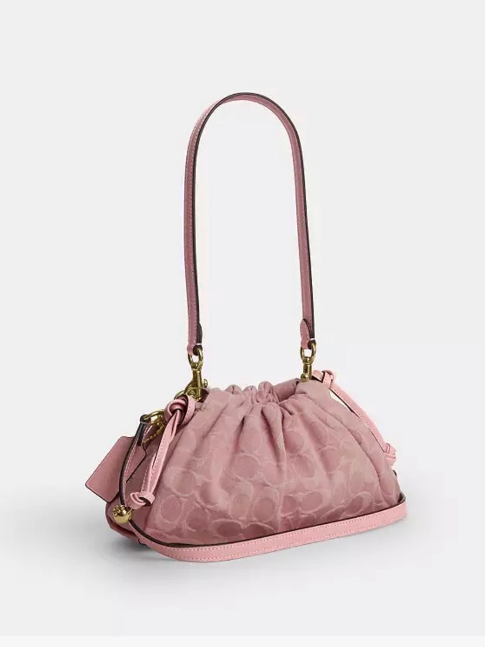 Coach Faye Shoulder Bag In Signature Pink Denim - Picture 2 of 11